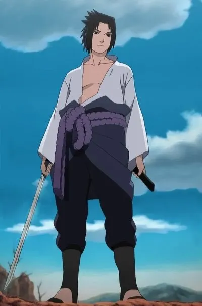 Sasuke at the beginning of Shippuden.