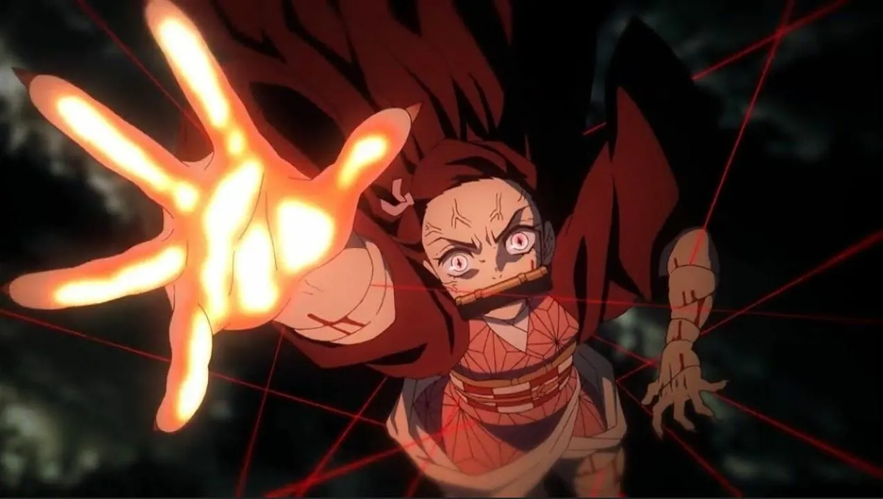 Intense action moment from Demon Slayer