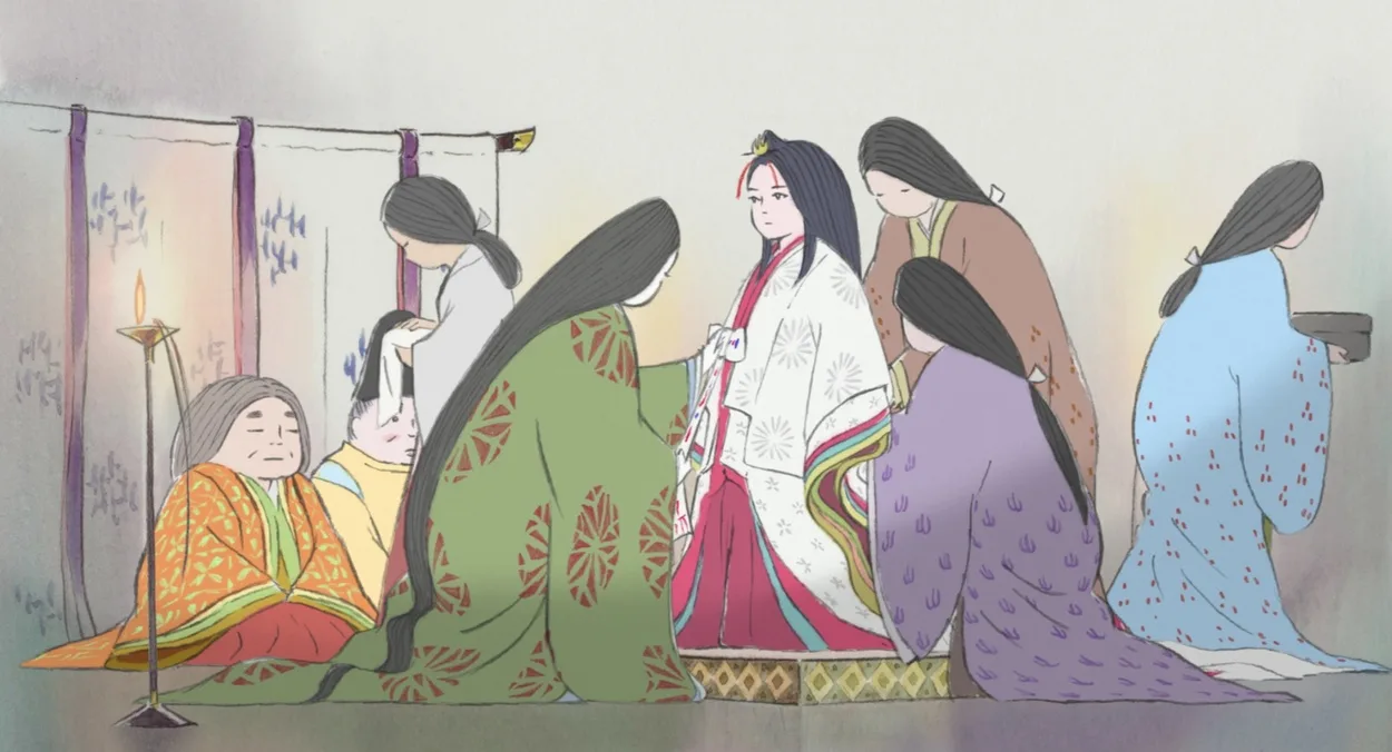 A scene from the movie "The Tale Of The Princess Kaguya."