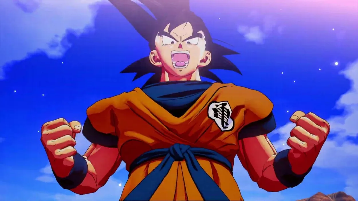 Goku is screaming with anger.