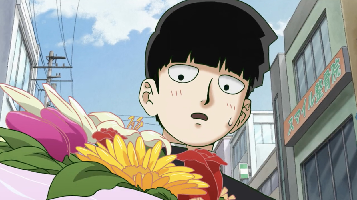 Mob holding a bouquet 