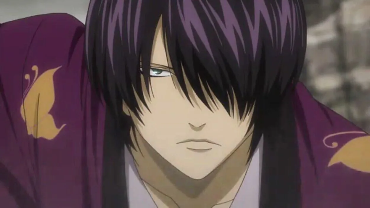 A scene from the Anime, Takasugi looks confident and sharp