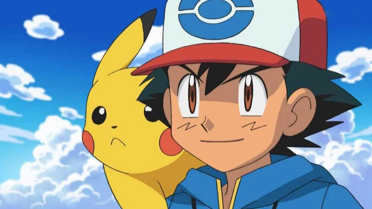 Ash with Pikachu on his shoulder
