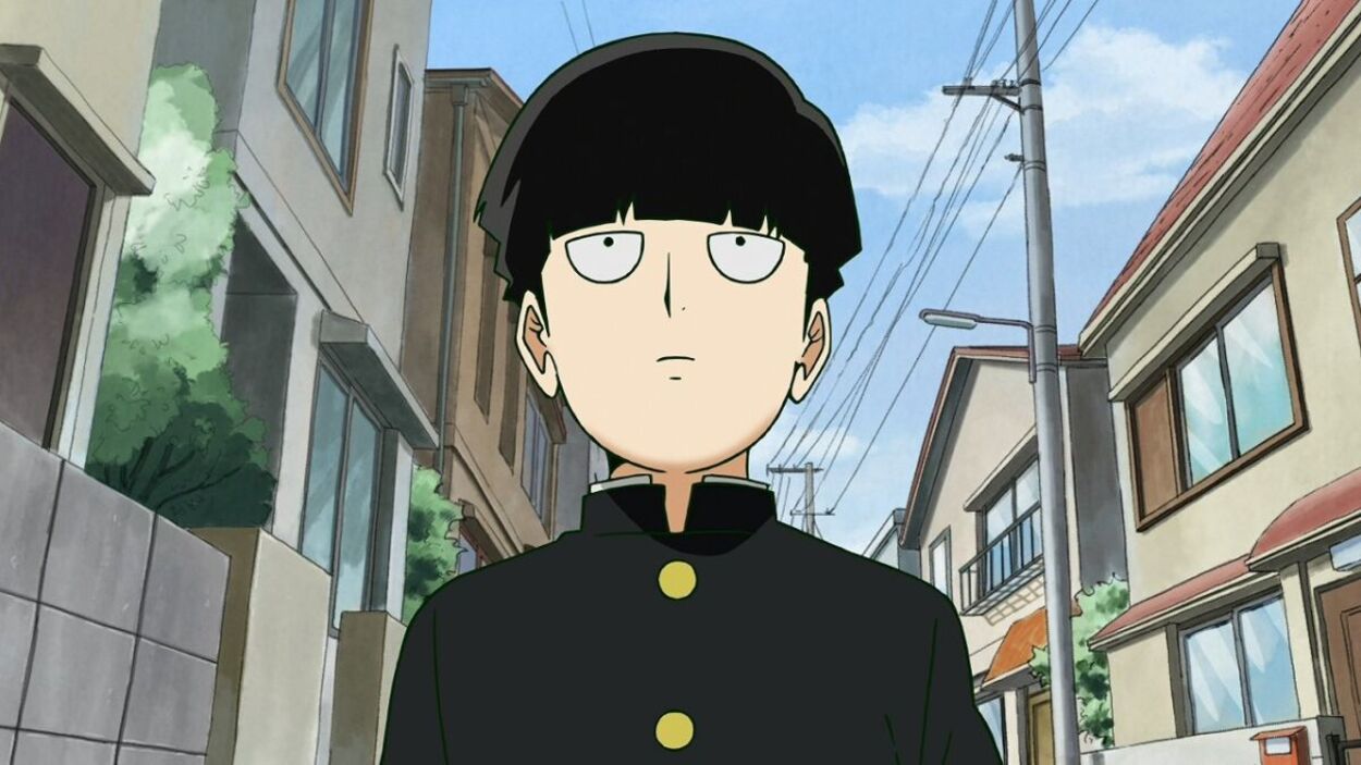 Mob stares in the distance while looking emotionless.