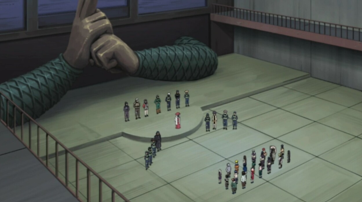 Naruto characters taking the Chunin exam