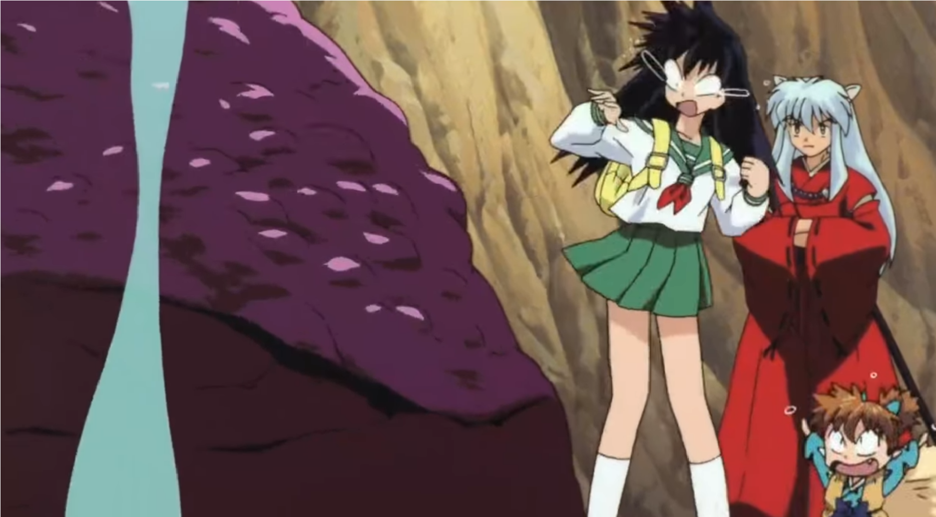 Inuyasha and Kagome in search of the Shikon Jewel