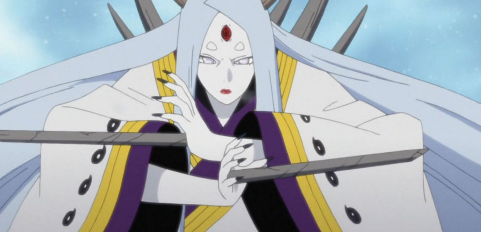 Because of her obsession with becoming god-like and her use of the Infinite Tsukoyomi to manipulate and dominate others, Kaguya's power finally led to her demise.